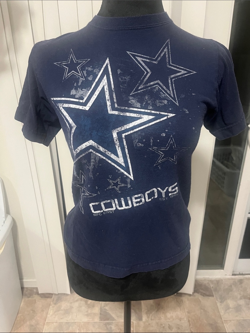 Navy Blue Kids Cowboys Graphic Short Sleeve Tee